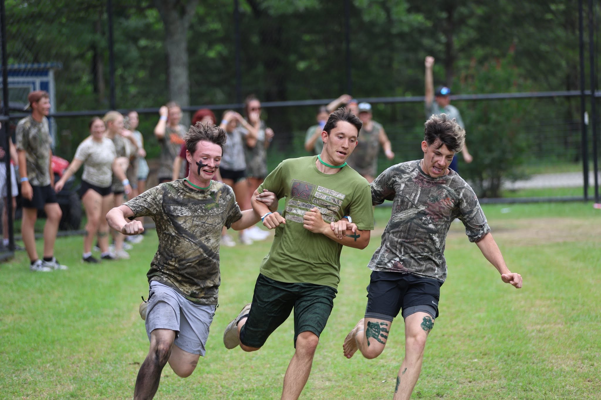Campers taking part in an outdoor team game at Minnetonka